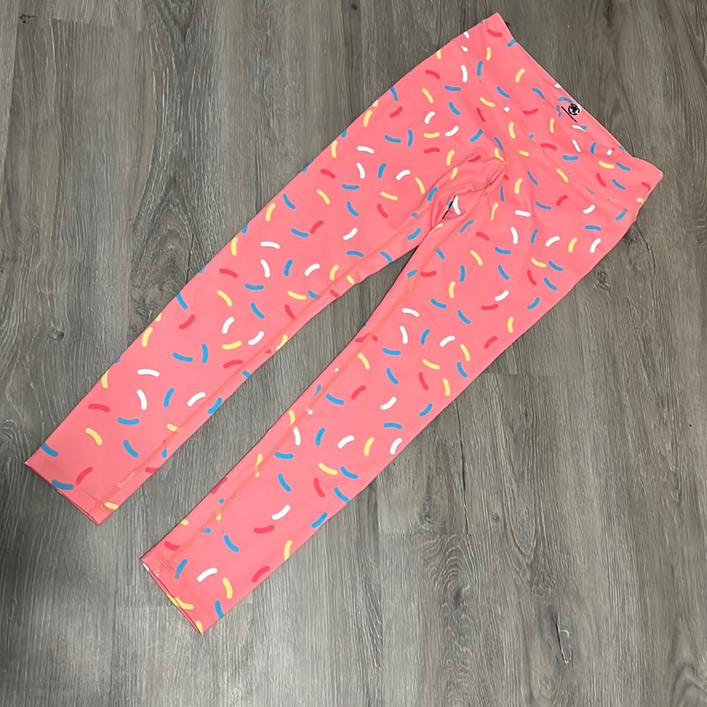 NWOT Feed Me Fight Me Pink Sprinkle Leggings SZ SMALL